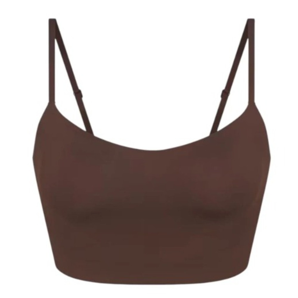 Skims Matte Cami Longline Bra BR-SPT-5115 Dark Sepia Medium Brown Lounge Crop